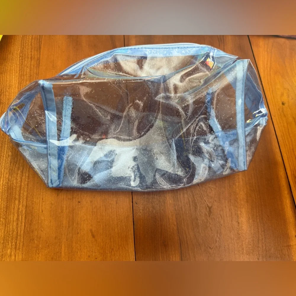 ❤️3/$25 Ulta Blue Clear Jelly Glitter cosmetics bag